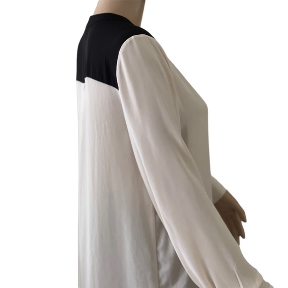 Andre’ L/S Button Front Ivory Shirt w Black Yoke, Inverted Back Pleat … - Picture 2 of 6